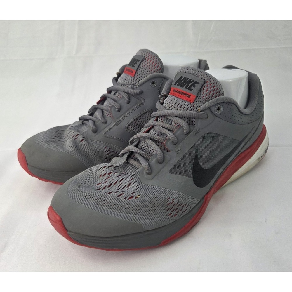 Nike Tri Fusion Sneakers Mens 10 Gray Red Athletic Retro Runner Running Shoes